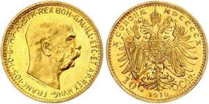 10 Corona Австро-Угорщина (1867-1918) Золото Франц Иосиф I (1830 - 1916)