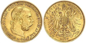 10 Corona 奥匈帝国 (1867 - 1918) 金 弗朗茨·约瑟夫一世 (1830 - 1916)