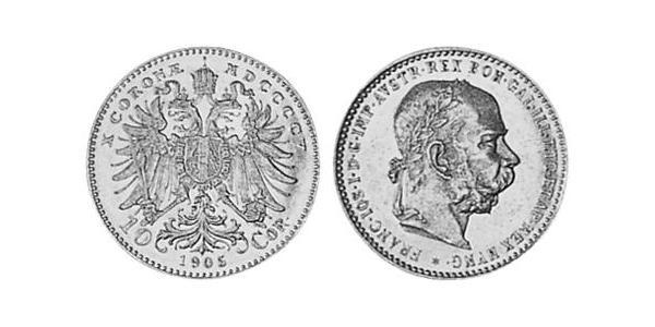 10 Corona 奥匈帝国 (1867 - 1918) 金 弗朗茨·约瑟夫一世 (1830 - 1916)