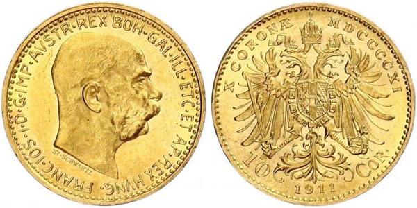 10 Corona 奥匈帝国 (1867 - 1918) 金 弗朗茨·约瑟夫一世 (1830 - 1916)