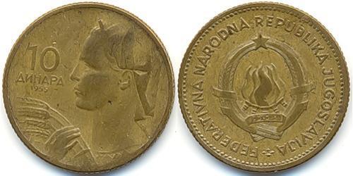 10 Denaro Repubblica Socialista Federale di Jugoslavia (1943 -1992) Alluminio/Bronzo 