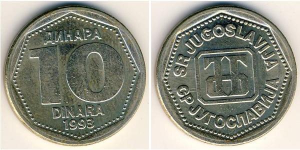 10 Dinar République fédérative socialiste de Yougoslavie (1943 -1992) Cuivre/Zinc/Nickel 