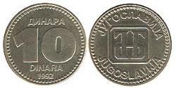 10 Dinar République fédérative socialiste de Yougoslavie (1943 -1992) Cuivre/Zinc 