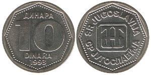 10 Dinar République fédérative socialiste de Yougoslavie (1943 -1992) Cuivre/Zinc 