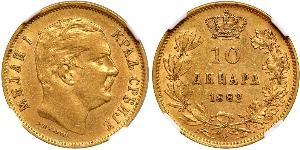 10 Dinar Serbia Gold Milan I of Serbia