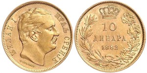 10 Dinar Serbia Gold Milan I of Serbia