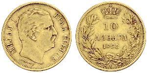 10 Dinar Serbia Gold Milan I of Serbia