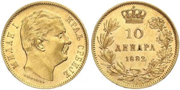 10 Dinar Serbia Gold Milan I of Serbia