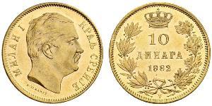 10 Dinar Serbien Gold Milan I. (Serbien)