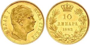 10 Dinar Serbien Gold Milan I. (Serbien)