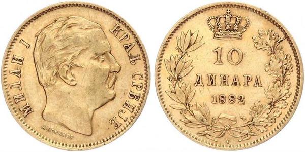 10 Dinar Serbien Gold Milan I. (Serbien)