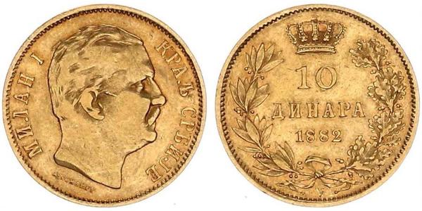 10 Dinar Serbien Gold Milan I. (Serbien)