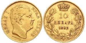 10 Dinar Serbie Or Milan Ier de Serbie
