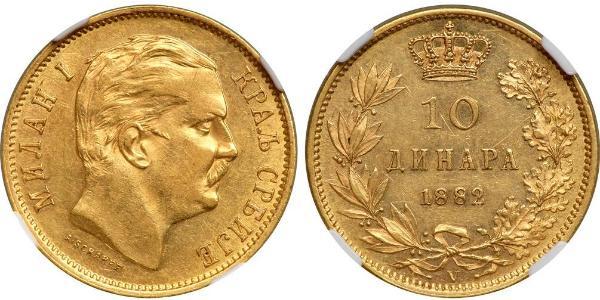 10 Dinar Serbie Or Milan Ier de Serbie