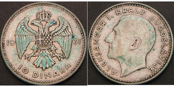 10 Dinar 南斯拉夫社会主义联邦共和国 (1943 - 1992) 銀 