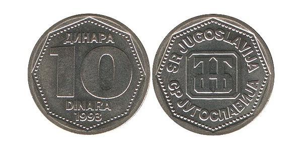 10 Dinaro República Federativa Socialista de Yugoslavia (1943 -1992) Cobre/Zinc 