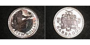 10 Dollar Barbade Argent 