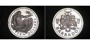 10 Dollar Barbade Argent 