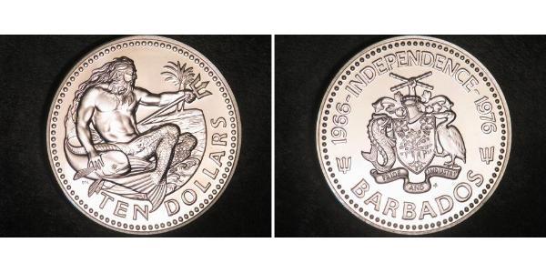 10 Dollar Barbade Argent 