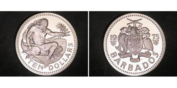 10 Dollar Barbade Argent 
