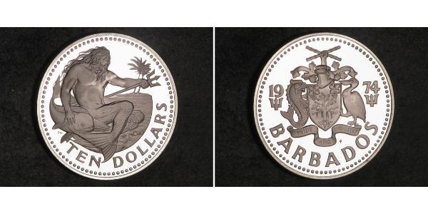 10 Dollar Barbade Argent 