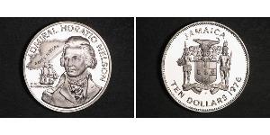 10 Dollar Jamayica (1962 - ) Argent Horatio Nelson