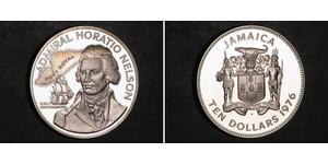 10 Dollar Jamayica (1962 - ) Argent Horatio Nelson