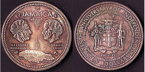 10 Dollar Jamayica (1962 - ) Argent 