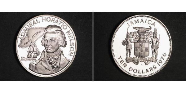 10 Dollar Jamayica (1962 - ) Argent Horatio Nelson