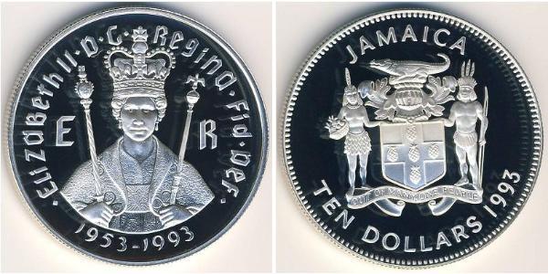 10 Dollar Jamayica (1962 - ) Argent 