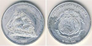 10 Dollar Liberia Argent 