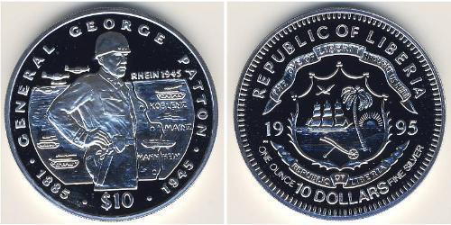 10 Dollar Liberia Argent 