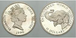 10 Dollar Îles Cook Argent Elizabeth II (1926-2022)