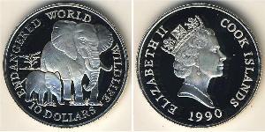 10 Dollar Îles Cook Argent Elizabeth II (1926-2022)