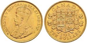 10 Dollar Canada Or George V (1865-1936)