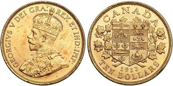 10 Dollar Canada Or George V (1865-1936)