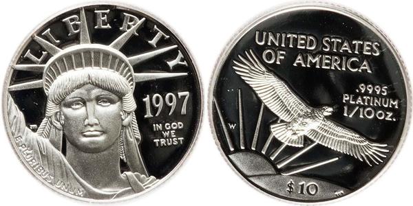 10 Dollar USA (1776 - ) Platinum 