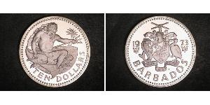 10 Dollar Barbados Silber 