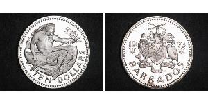 10 Dollar Barbados Silber 