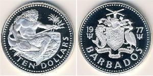 10 Dollar Barbados Silber 