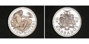 10 Dollar Barbados Silber 