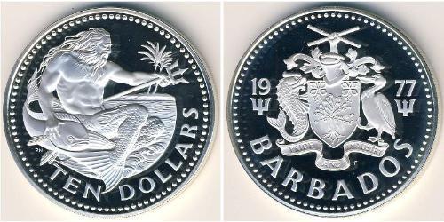 10 Dollar Barbados Silber 