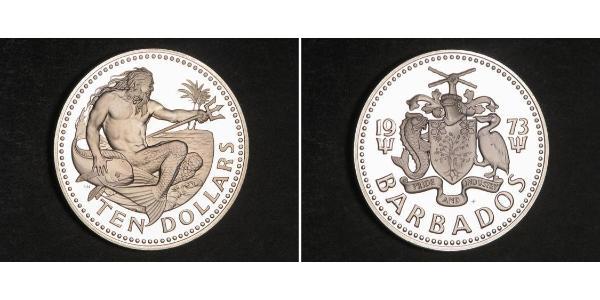 10 Dollar Barbados Silber 