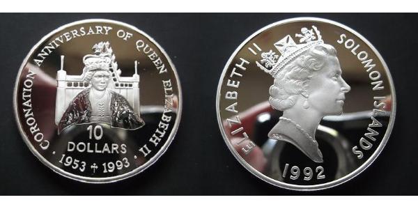 10 Dollar Salomonen Silber Elizabeth II (1926-2022)
