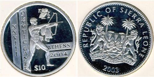 10 Dollar Sierra Leone Silber 