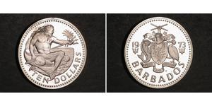 10 Dollar Barbados Silver 