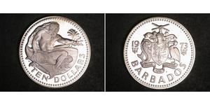 10 Dollar Barbados Silver 