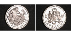 10 Dollar Barbados Silver 