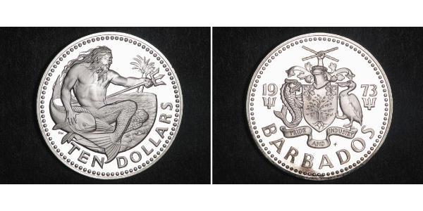 10 Dollar Barbados Silver 