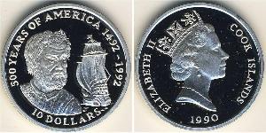 10 Dollar Cook Islands Silver Elizabeth II (1926-2022)